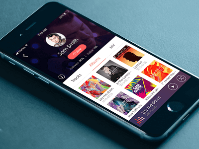 Singer Homepage album app homepage mobile music tracks ui