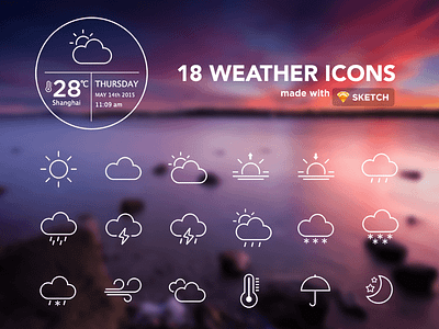 Weather Icons Made With Sketch cloud icon rain sketch snow sun thurder weather wind