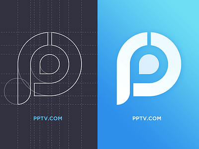 Redesign the logo (Pratice) blue grid logo p pptv vi