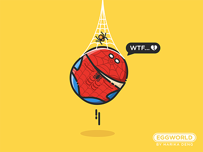 #EggWorld# Spiderman cartoon character edward egg illustrator spiderman world yellow