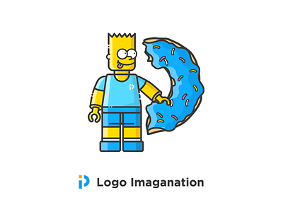 Logo Imaganation blue design doughnut logo p pptv simpsons the