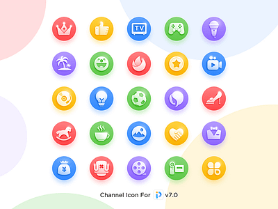 Channel Icon For v7.0 app cartoon channel color game icon movie sports ui