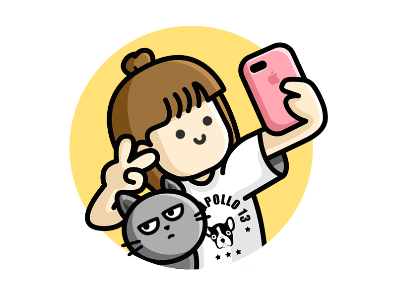 When you take a selfie with your cat ae animation cartoon cat gif selfie
