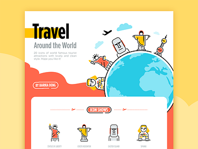 World Tourist Attractions Icon Design