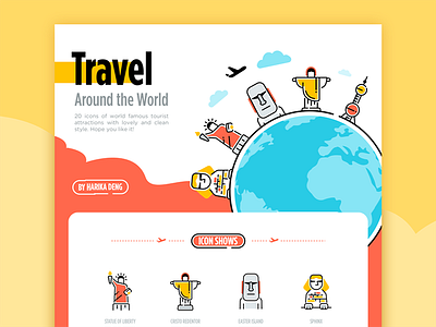 World Tourist Attractions Icon Design attractions color icon mockup ppt tourist travel