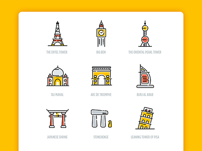 Icon Shows Part 2 attractions color icon mockup ppt tourist travel