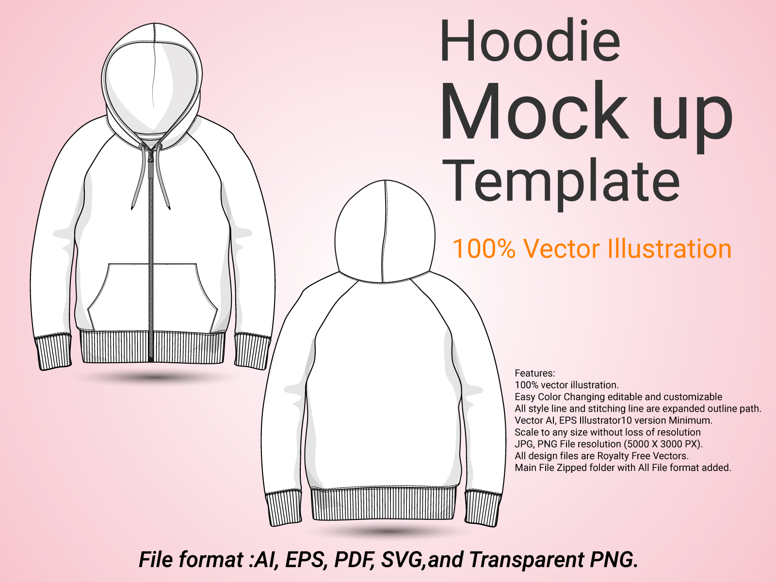 Hoodie design template discount illustrator