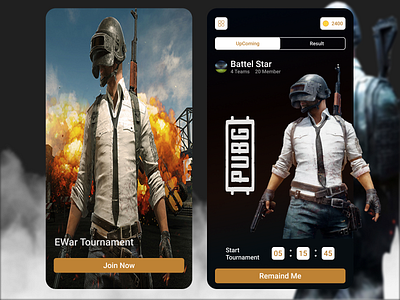 EWar Tournament UI 2 display creative design creativity design game game app game art game design game display design game tournament ui game ui mobile ui popular shot poster pubg mobile pubg tournament ui pubg ui webdesign website concept website layout