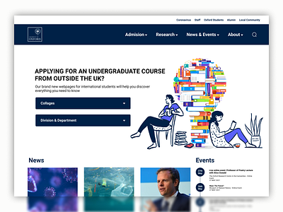 oxford University Website :- Redesign