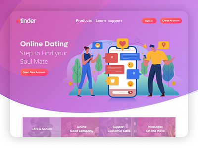 Redesign Tinder landing page