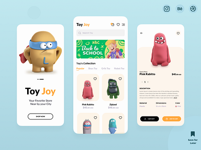 ToyStore App Concept 2 display 3d animation app app design branding creative creative design design graphic design illustration logo motion graphics play store design popular shot screen design screen shot design toy store app ui ui ux