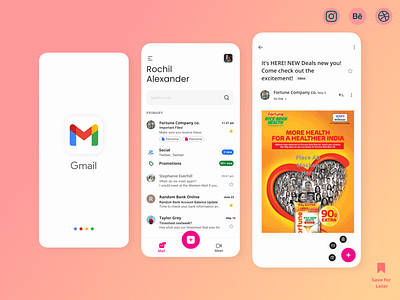 Gmail Redesign 2 display 3d animation app app design app marketing app redesign branding creative creative design design gmail graphic design logo mail popular shot ui