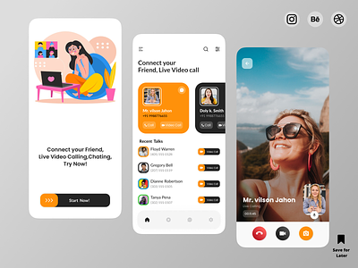 Video Call App Screen 2 display animation app design branding creative creative design design graphic design illustration motion graphics popular shot screen shot ui video call app video call screen shot