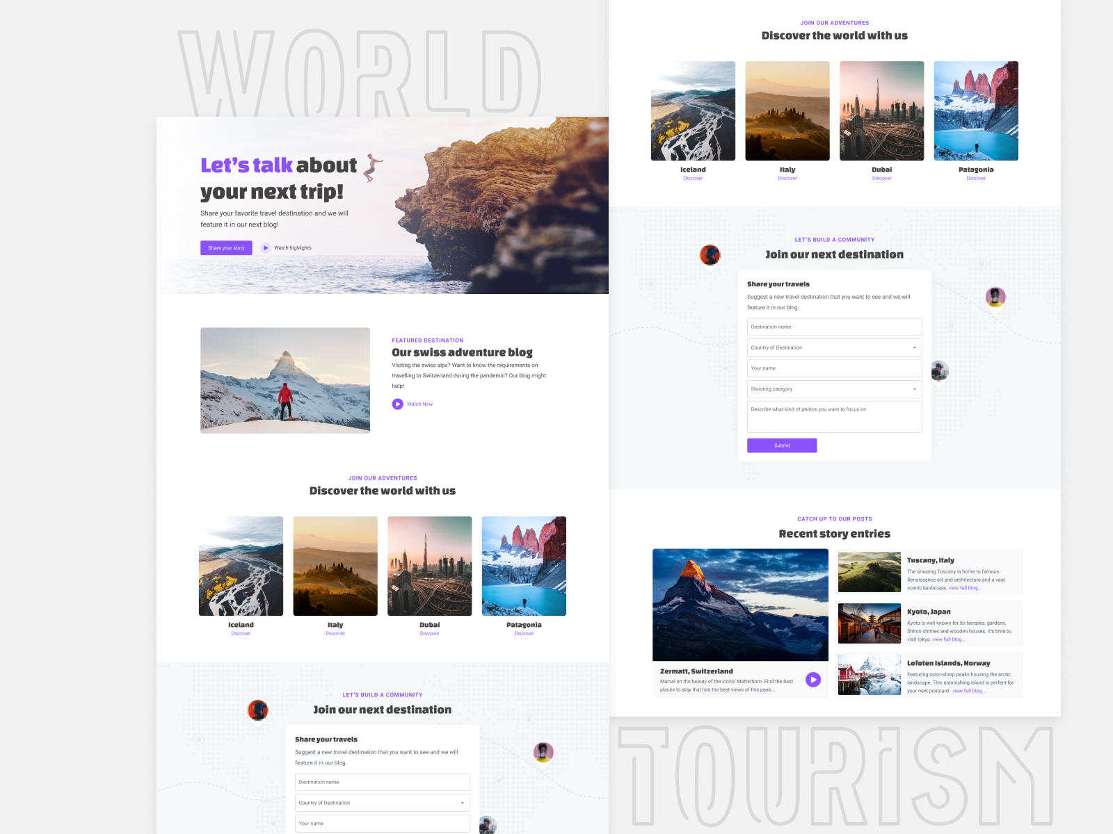 Tourism Landing Page by Gajera Sagar on Dribbble