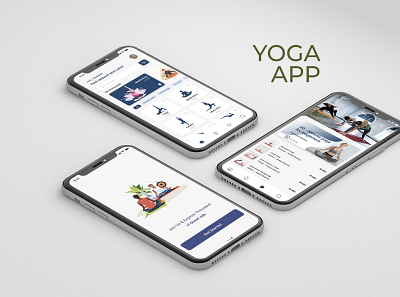 Yoga App Design 2 display 3d animation branding creative creative design design graphic design illustration logo motion graphics popular shot ui vector