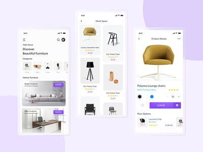 Furniture Shop App 2 display 3d animation branding creative creative design design graphic design illustration logo motion graphics popular shot ui vector