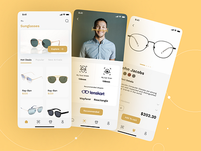 Sunglasses Shop App 2 display 3d animation branding creative creative design design graphic design illustration logo motion graphics popular shot ui vector