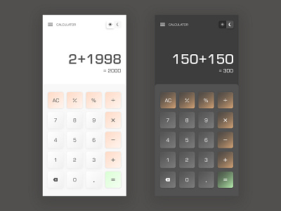 Daily UI - Calculator app calculator calculator ui dailyui dailyuichallenge design gradient minimal typography ui ux