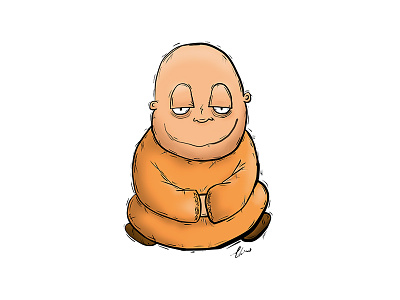 Little Buddha buddha buddhist happy illustration meditating meditation peanuts sitting skottie young tim burton zen