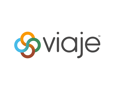 Viaje Logo Design circles design flat four gradient logo process rings stages steps