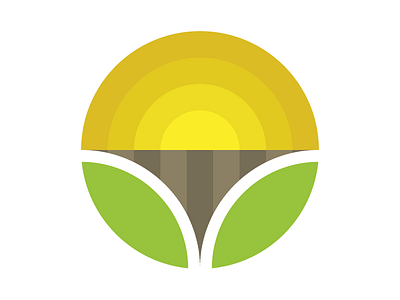 Organic Farm Logo circle colourful farm field leaf leaves organic sharp soil sun