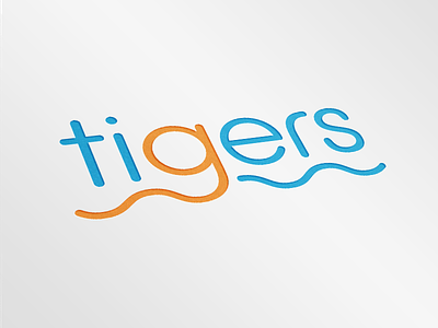 Tigers Swimming Club Logo Mockup club lines logo mockup rounded sports squiggle swimming tigers water waves