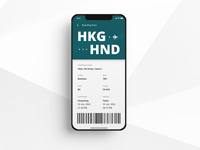 Daily Ui Challenge 024 - Boarding Pass dailyui design figma ui uidesign