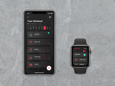 Daily UI Challenge 41 - Workout Tracker app applewatch concept dailyui design figma graphic design ui uidesign ux uxdesign watch workout tracker