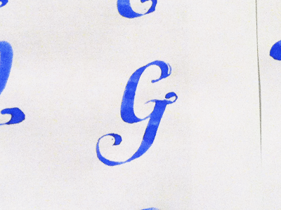 G calligraphy capital flourish hand lettering handlettering ink italic lettering pen