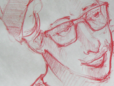 Finals Weeks! crayon doodle drawing life drawing newsprint red sketch