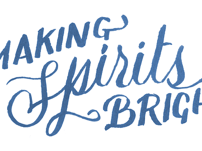 making spirits bright brush pen calligraphy english roundhand hand lettering handlettering jingle bells lettering