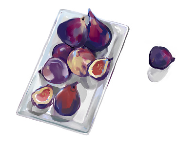 Figs color study corel painter digital painting figs fruit illustration painting still life study