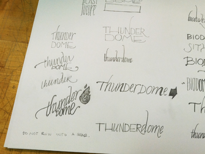 Thunderdome custom lettering doodle hand drawn type handlettering lettering logo sketch type