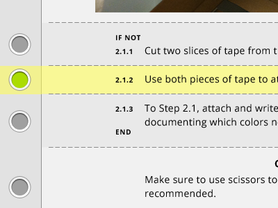 Selected state for note taking