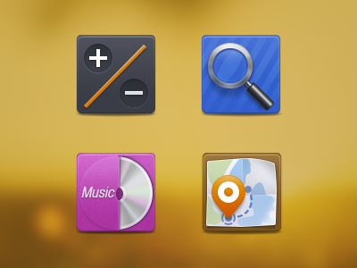 Icons 4 calculator icons maps music search