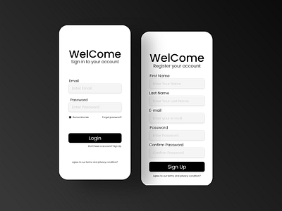Login and Signup page UI dailyui 001 uiux