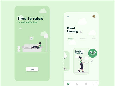 Relax app cool design mobile ui