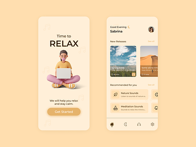 Reelax app ui meditation app mobile mobile app onboarding