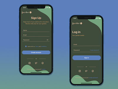 Daily UI #001 Sign Up & Log In Mobile