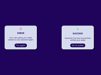 Flash Message 011 crypto cryptocurrency currency dailyui error flash message mobile success ui uidesign wallet