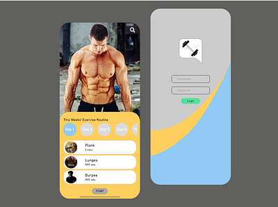 Fitness App app design typography ui ui ux uidesign