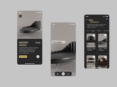 Furniture Mobile Application Design app design graphic design typography ui ui ux uidesign