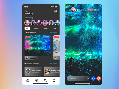 Live Streaming Mobile Application Design