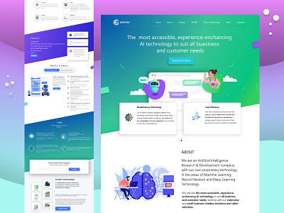 Artificial Intelligence Landing Page app branding design icon illustration logo typography ui ux vector