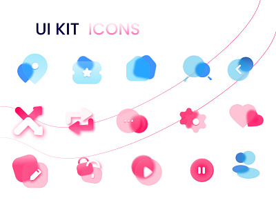 UI KIT ICONS 3d animation app branding design glass graphic design icon illustration logo motion graphics typography ui ux vector