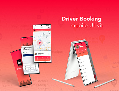 Driver Booking Mobile UI kit 3d animation app branding design graphic design illustration logo motion graphics typography ui ux