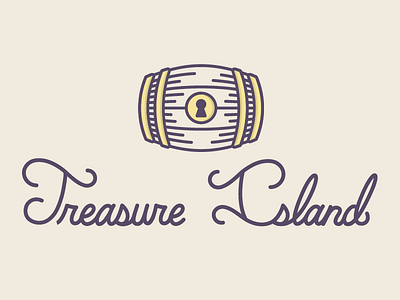 Treasure Island Winery barrel chest design island line pirate script treasure wine winery