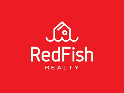 Redfish Realty branding business design herring home logo minimal realty redfish wave