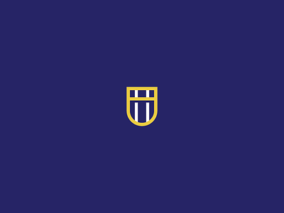 Hero Educators bar blue crest education gold h logo monogram shield