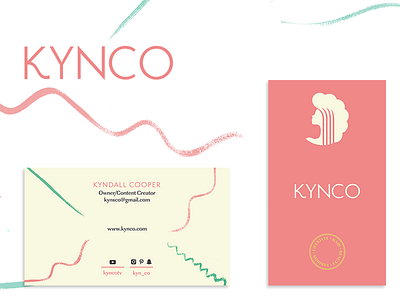 KYNCO Cards Logotype blog brush business card fashion hair lifestyle stroke typography